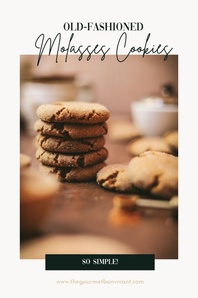 Molasses cookies with coffee and spices and title text.