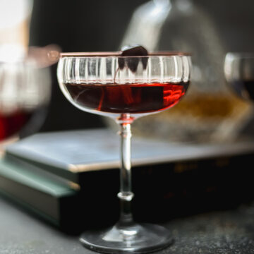 A photo of the best manhattan classic cocktail