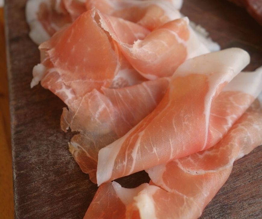 A photo of a pancetta substitute: prosciutto