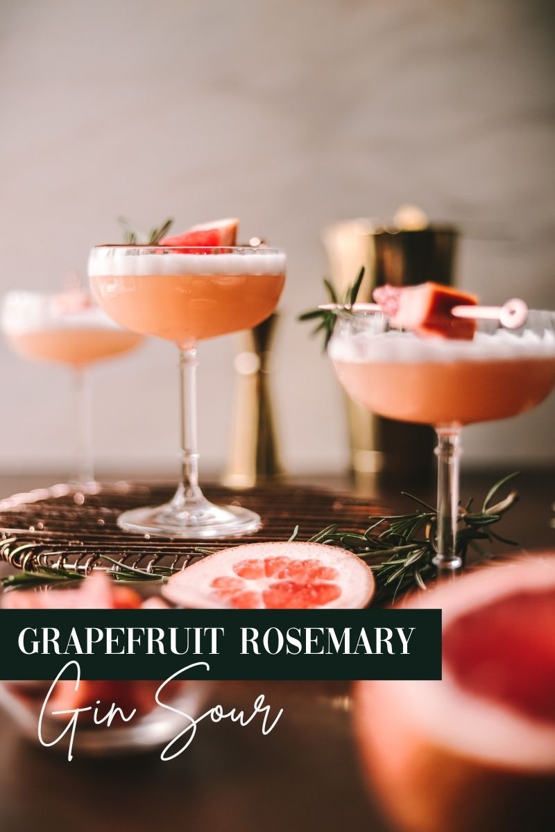 Grapefruit Rosemary Gin Sour Cocktail