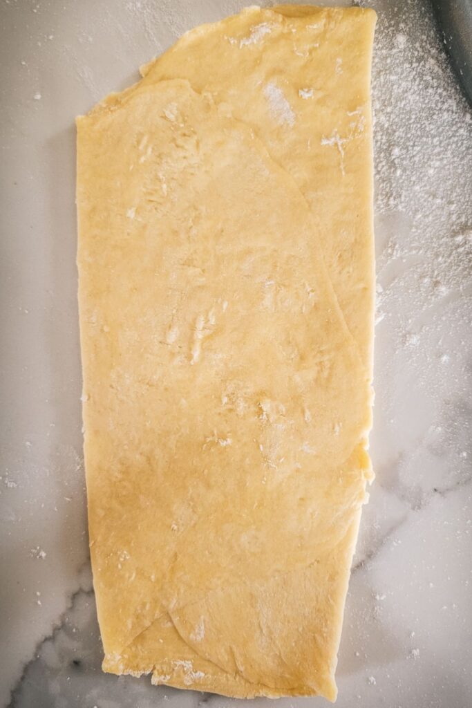 A sheet of pasta after it's first roll