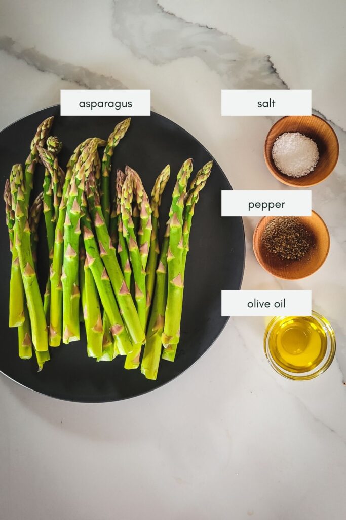 The ingredients for broiled asparagus