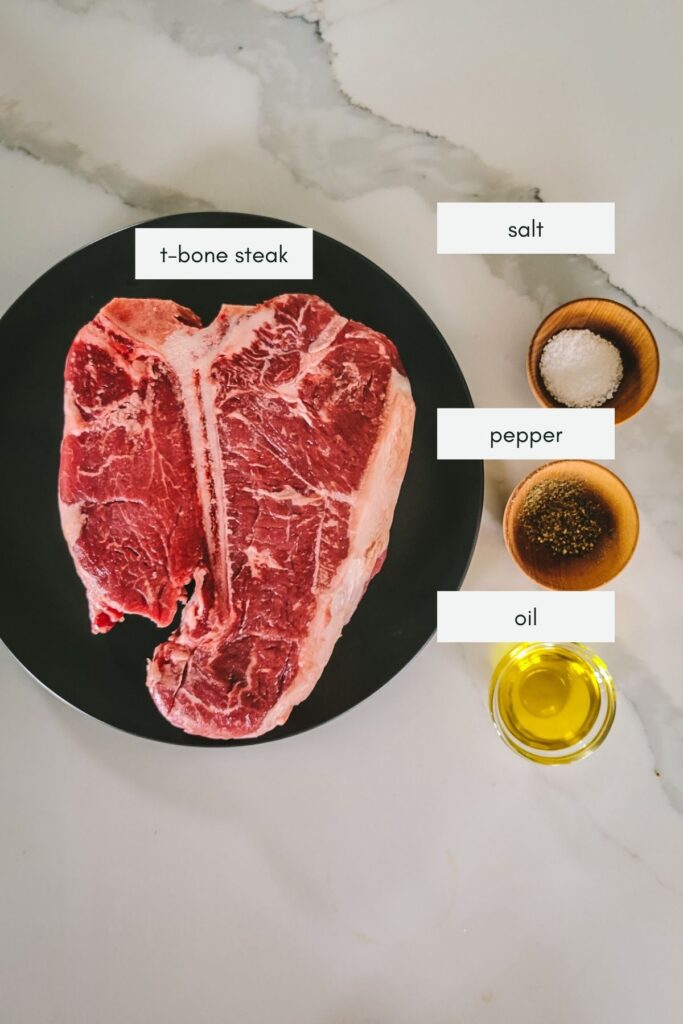 Ingredients for grilling t-bone steak