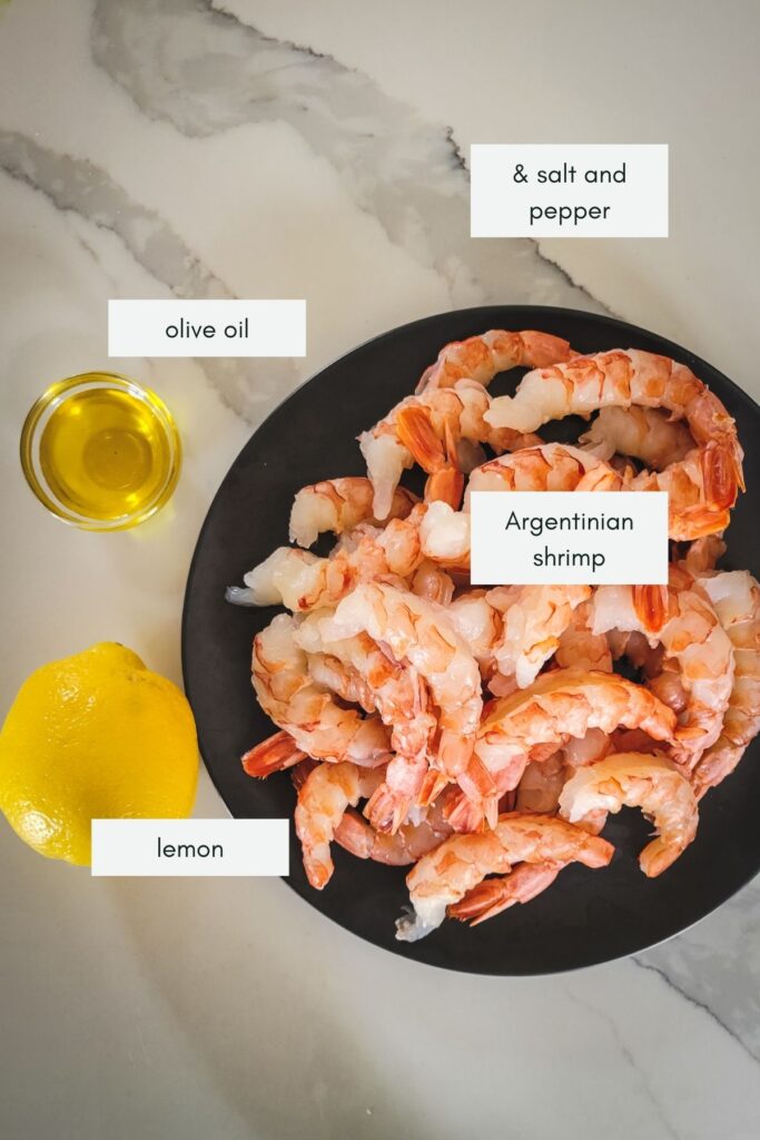 Ingredients for roasted shrimp