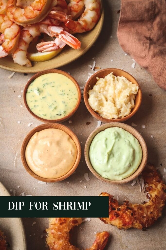 four different types of shrimp dipping sauce