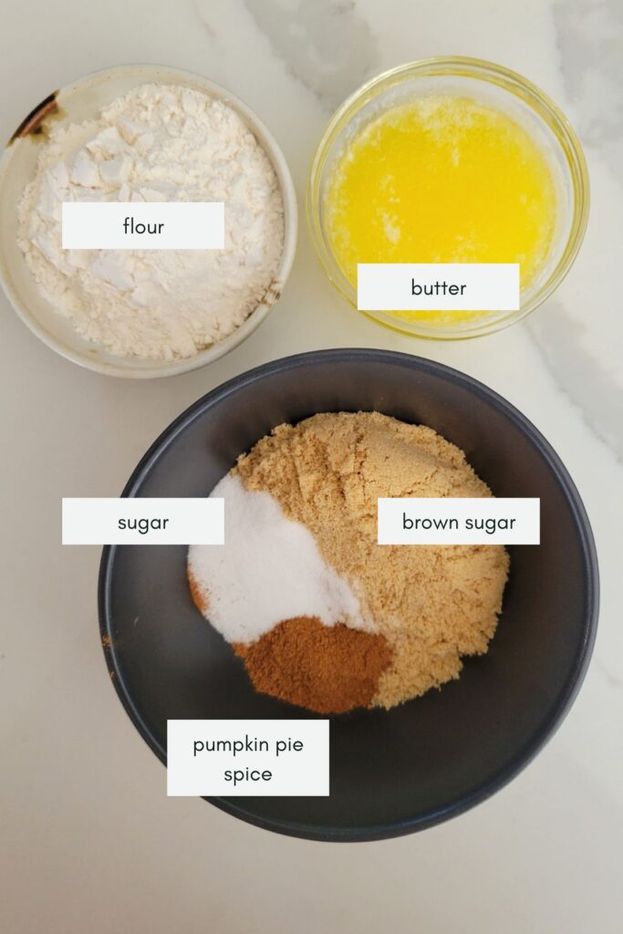 Ingredients for the streusel topping
