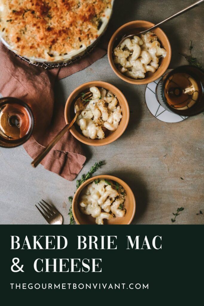 Three bowls of baked brie with larger dish, title text.