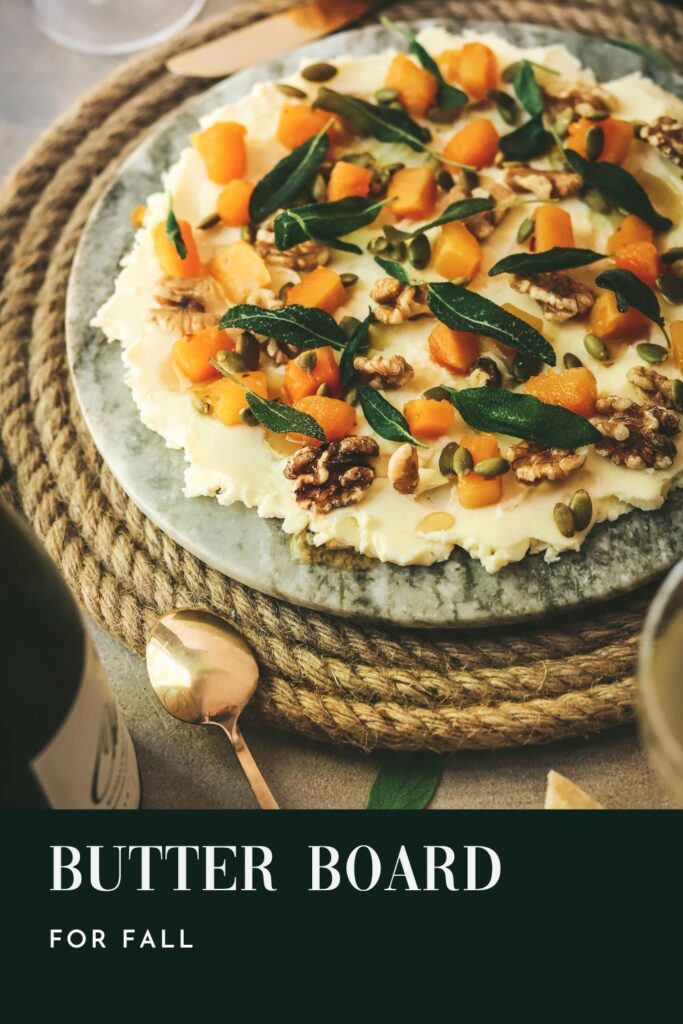 Butter board with title text.