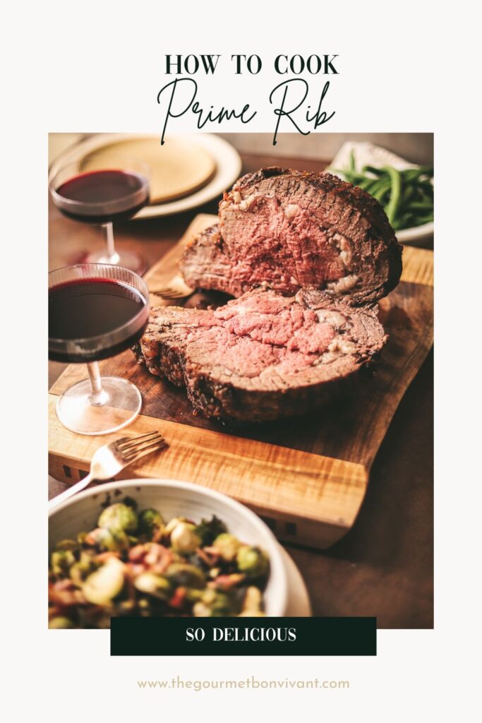 Prime rib on white background with title text.