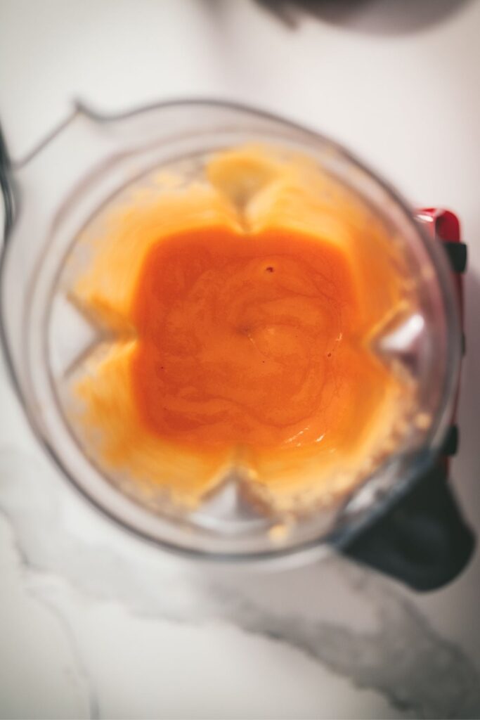 Blended peach puree. 