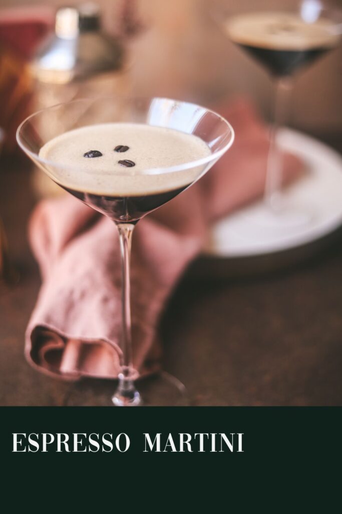 Two espresso martinis with title text.