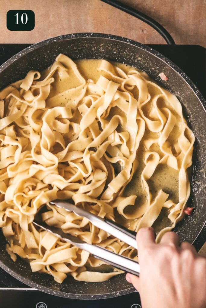 Add your pasta to the pot and toss. 