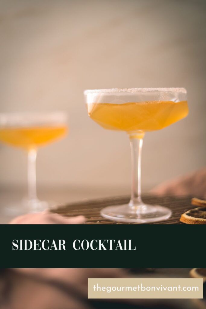 A sidecar cocktail with title text.