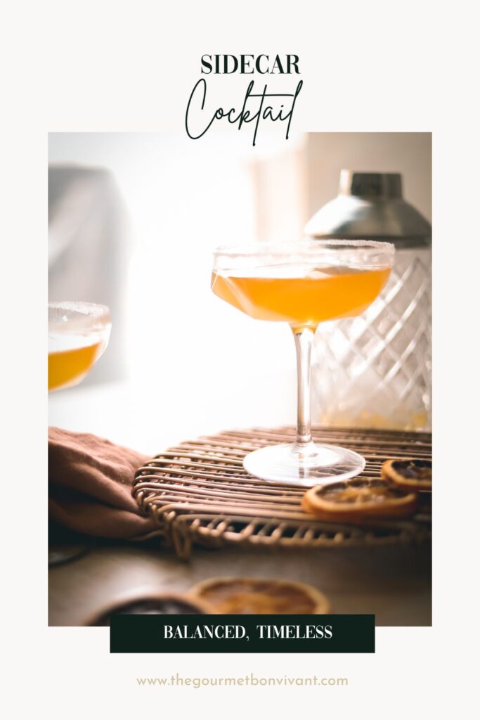 A sidecar cocktail with title text.