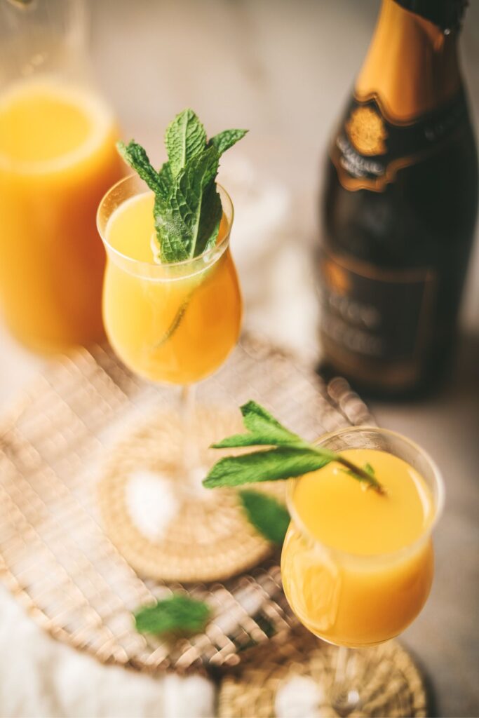 Virgin mimosas with mint. 