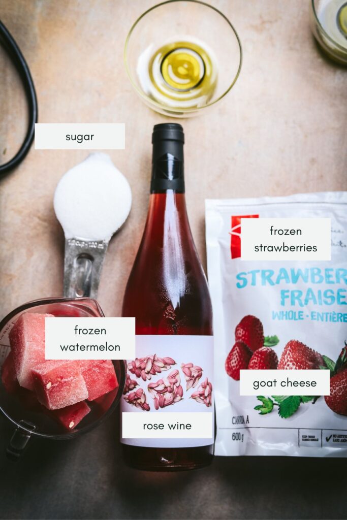 Ingredients for frosé. 