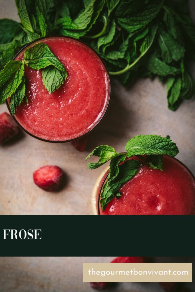 Frosé with title text on a green background.