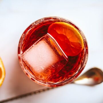 The aperol negroni with ice.