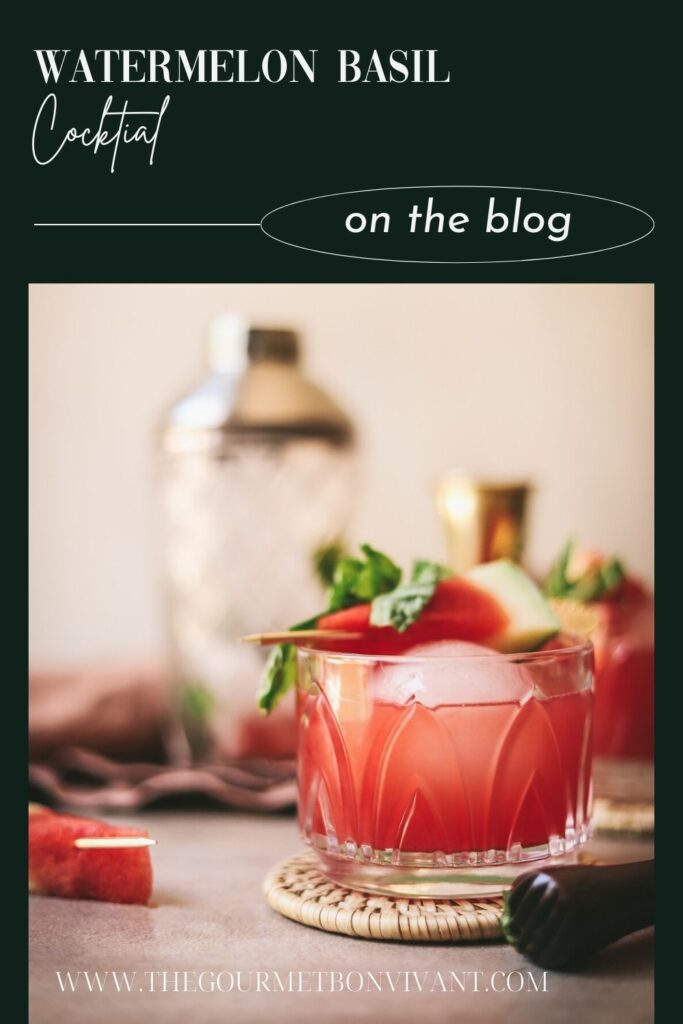 Watermelon vodka cocktail with ice and title text.