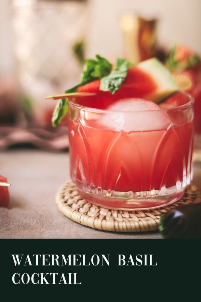 Watermelon vodka cocktail with ice and title text.