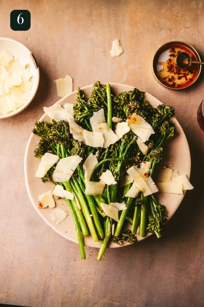 Broccolini with the parmesan cheese added on top. 
